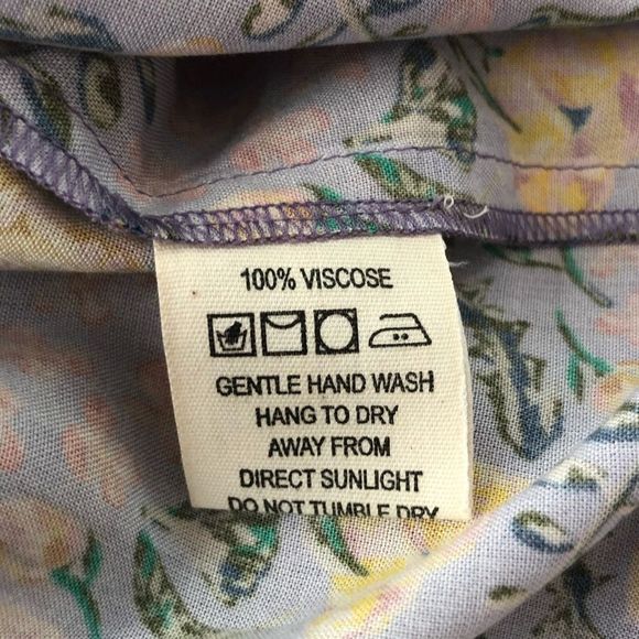 Nrvna Mode Cosette Floral Blouse Purple Floral Long Sleeve NWT size Small - Picture 11 of 13